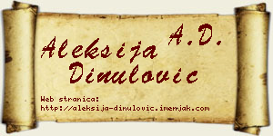 Aleksija Dinulović vizit kartica